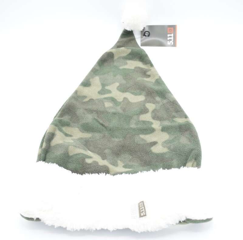 5.11 TACTICAL CAMO SANTA HAT/STOCKING CAP FLEECE TACTICAL SANTA HAPPY HOLIDAYS