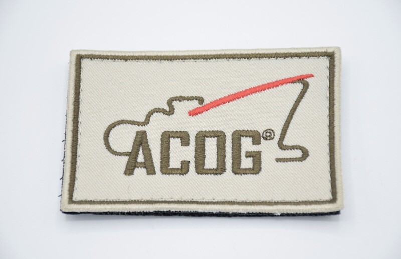 TRIJICON ACOG TAN LOGO PATCH HOOK/LOOP BACKING RARE