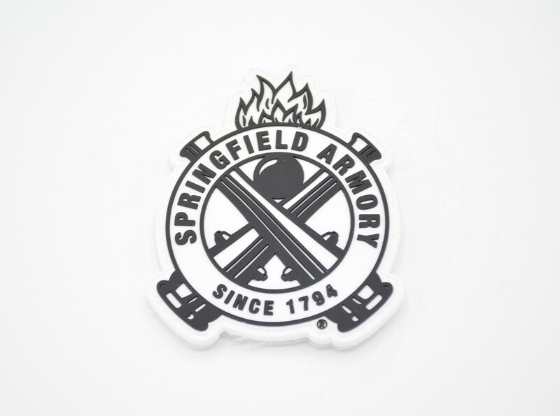 SPRINGFIELD ARMORY &quot;CROSSED CANNONS&quot; LOGO PATCH HOOK/LOOP BACKING RARE