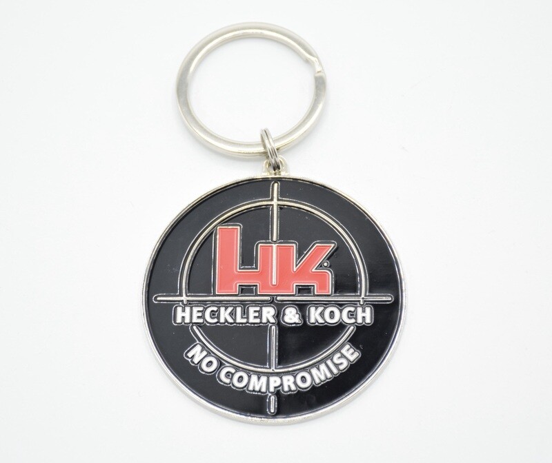 HECKLER &amp; KOCH HK NO COMPROMISE LOGO KEYCHAIN P7PSP P7M8 P30SK USP HK45 VP9 P9S