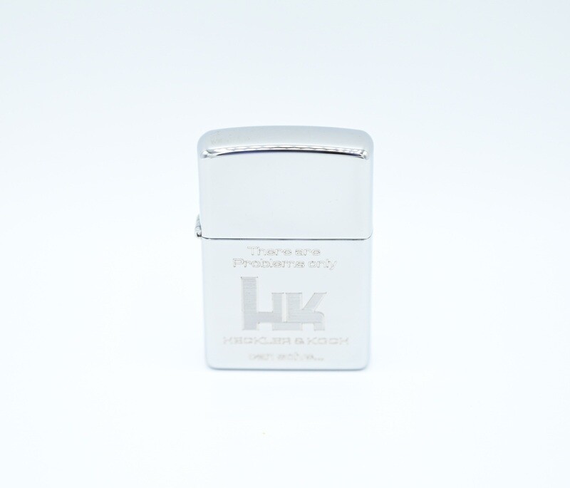 HECKLER &amp; KOCH HK ZIPPO LIGHTER "THERE ARE PROBLEMS ONLY HECKLER &amp; KOCH CAN SOLVE" RARE HK COLLECTIBLE