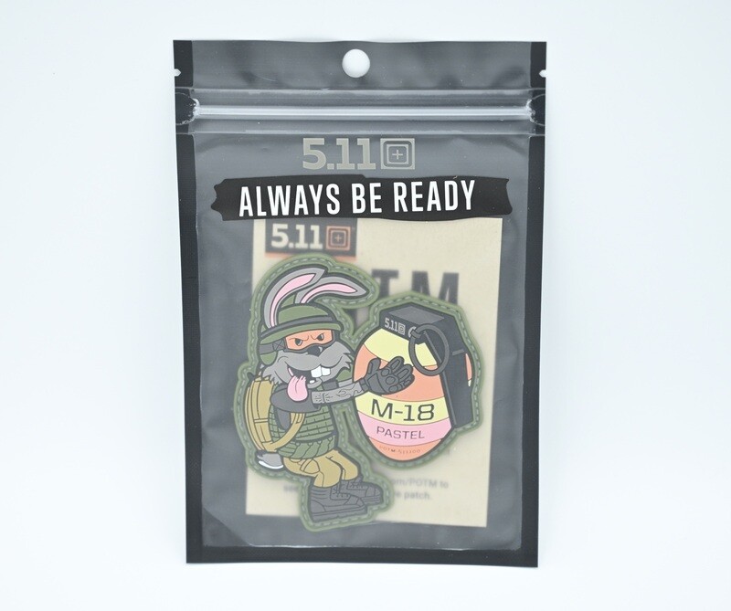 5.11 TACTICAL POTM PATCH OF THE MONTH APRIL 2022 "EASTER BUNNY" HOOK/LOOP BACKING