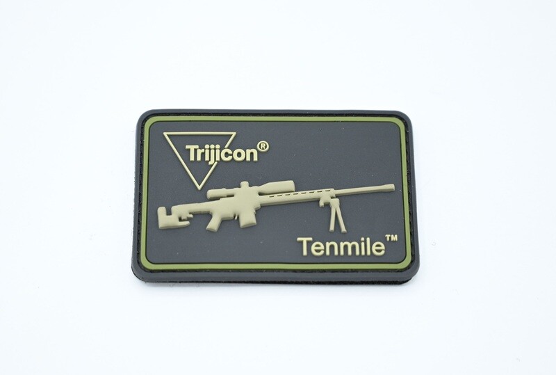 TRIJICON &quot;TENMILE LONG RANGE SCOPE&quot; PVC LOGO PATCH HOOK/LOOP BACKING BLACK ACOG MRO RMR SRO