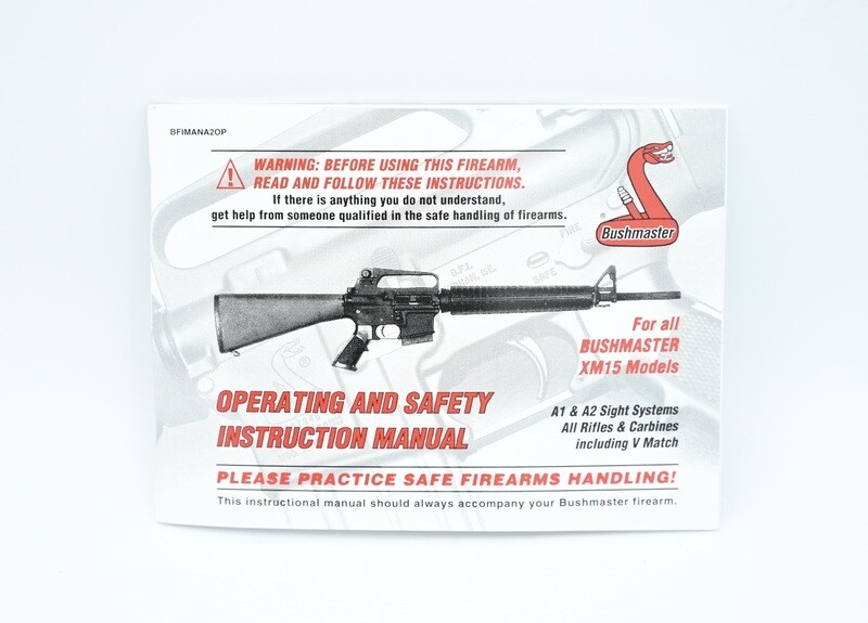 BUSHMASTER XM15 RIFLE OWNERS MANUAL/INSTRUCTION BOOKLET OEM