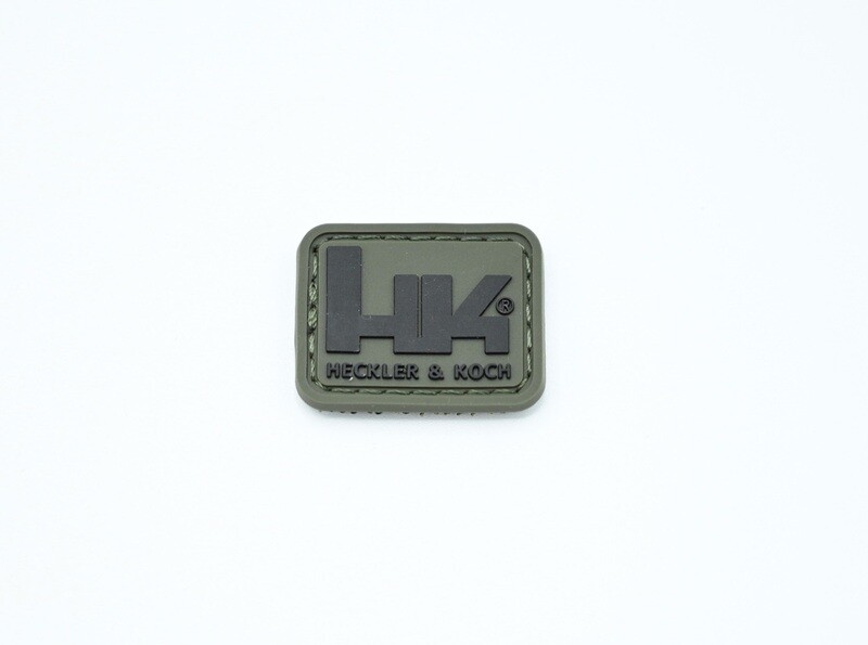 HECKLER &amp; KOCH HK O.D GREEN SMALL PVC LOGO PATCH HOOK/LOOP BACKING