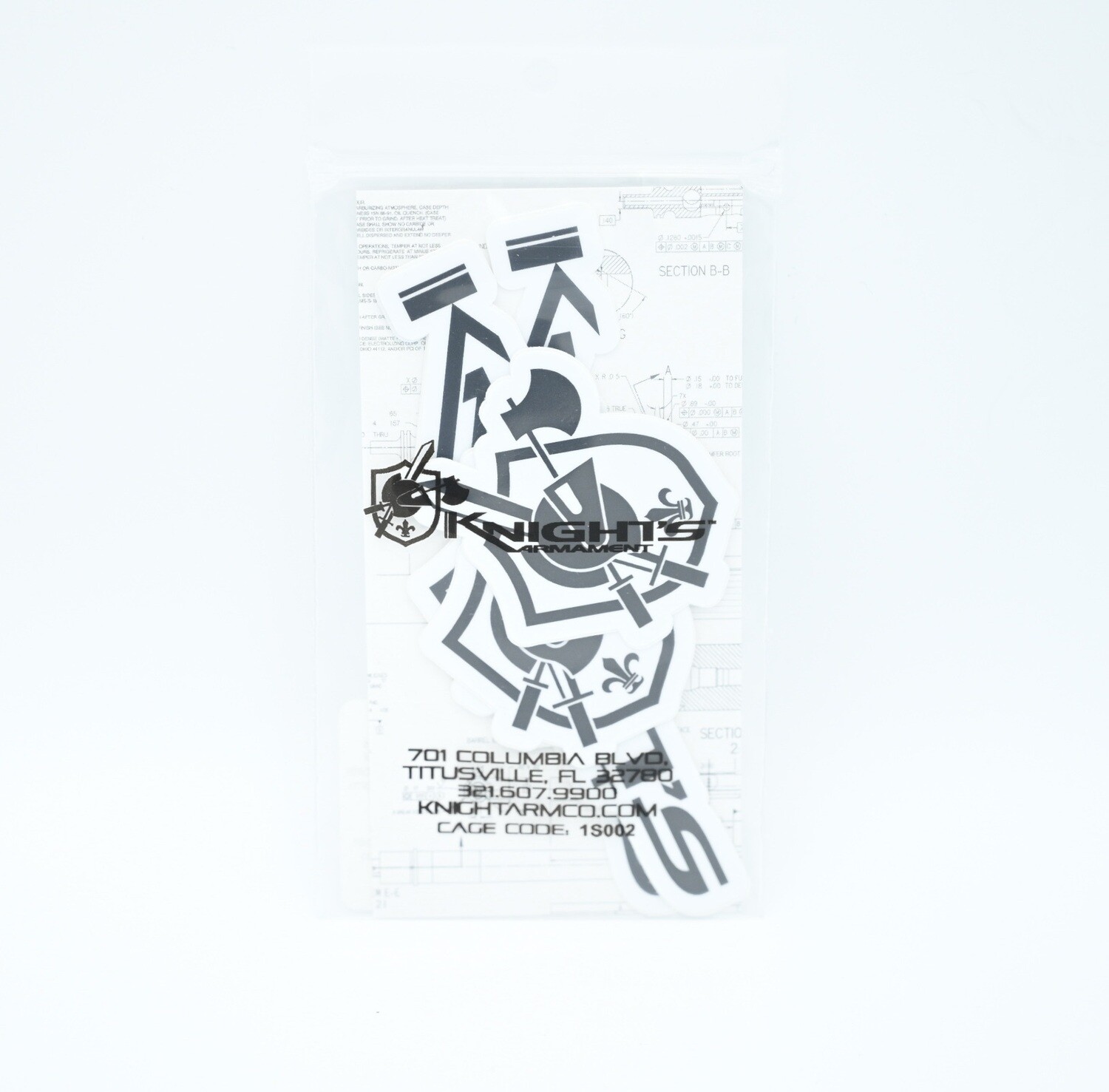 KNIGHTS ARMAMENT KAC (6) STICKER/DECAL PACK KNIGHTS SHIELD/CREST AND LONG TEXT LOGOS