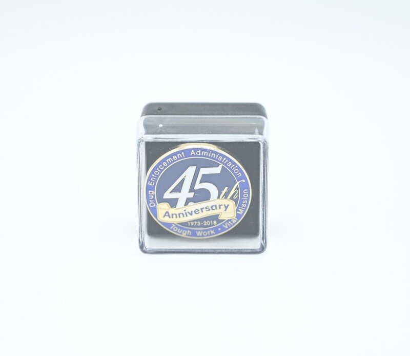 DEA DRUG ENFORCEMENT AGENCY HAT PIN W/CASE SPECIAL EDITION 45TH ANNIVERSARY RARE