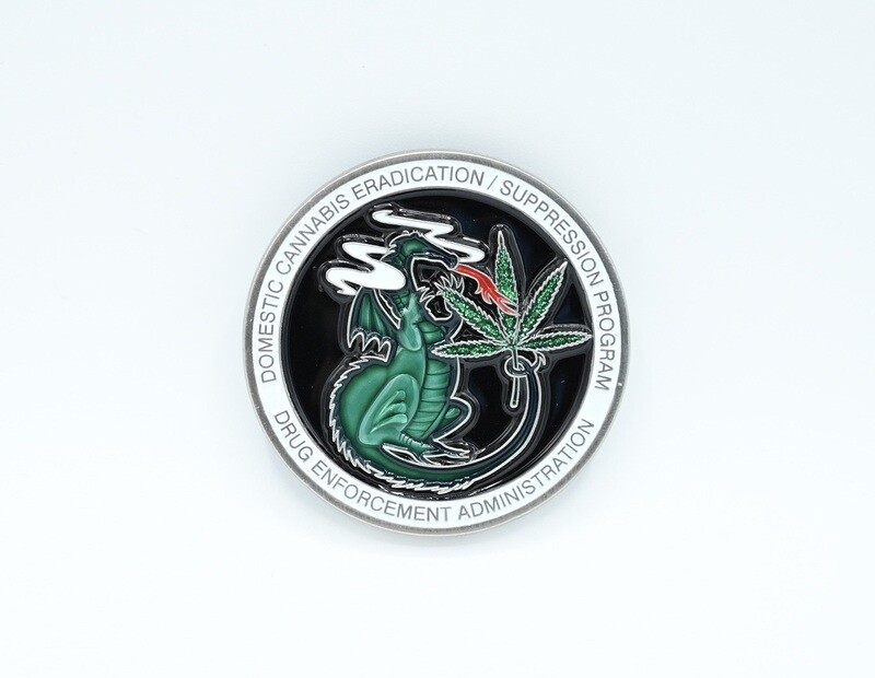 DEA DRUG ENFORCEMENT AGENCY CANNABIS CHALLENGE COIN DOMESTIC CANNABIS ERADICATION/SUPPRESSION PROGRAM CHALLENGE COIN FBI DEA ATF