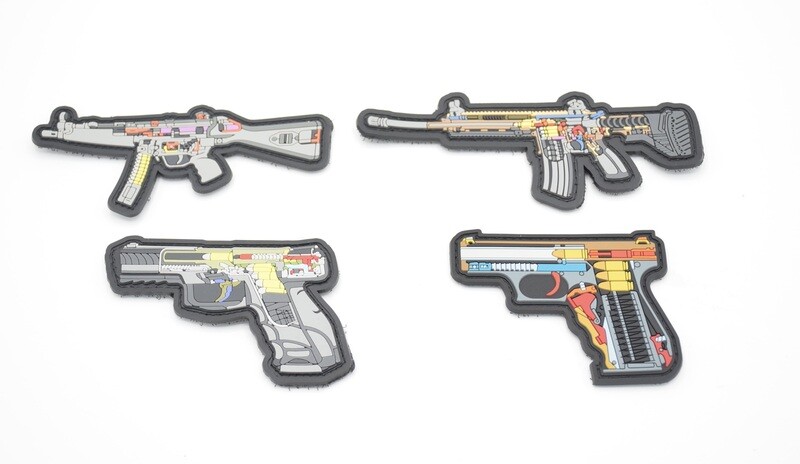 HECKLER &amp; KOCH HK “CUTAWAY” LOGO PATCH SET HOOK/LOOP BACKING 416 VP9 MP5 P7