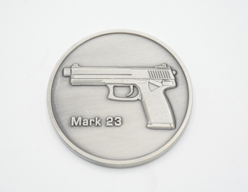 ​HECKLER &amp; KOCH HK MARK 23 PISTOL CHALLENGE COIN MARK 23 SOCOM .45 ACP