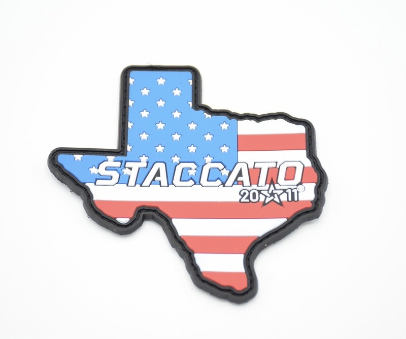 STACCATO LOGO PATCH "TEXAS STARS AND STRIPES" PVC HOOK/LOOP BACKING C2 1911
