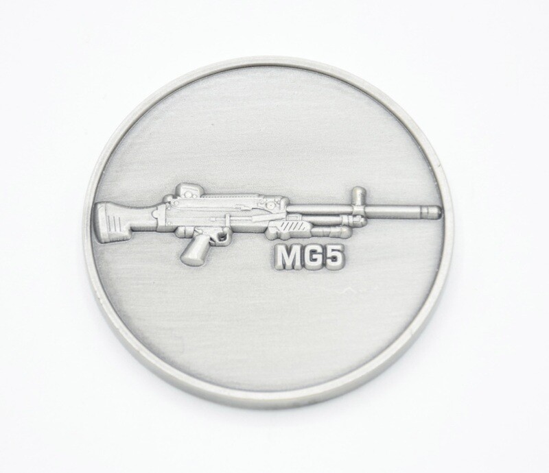 ​HECKLER &amp; KOCH HK MG5 GENERAL PURPOSE BELT FED MACHINE GUN CHALLENGE COIN “NO COMPROMISE”