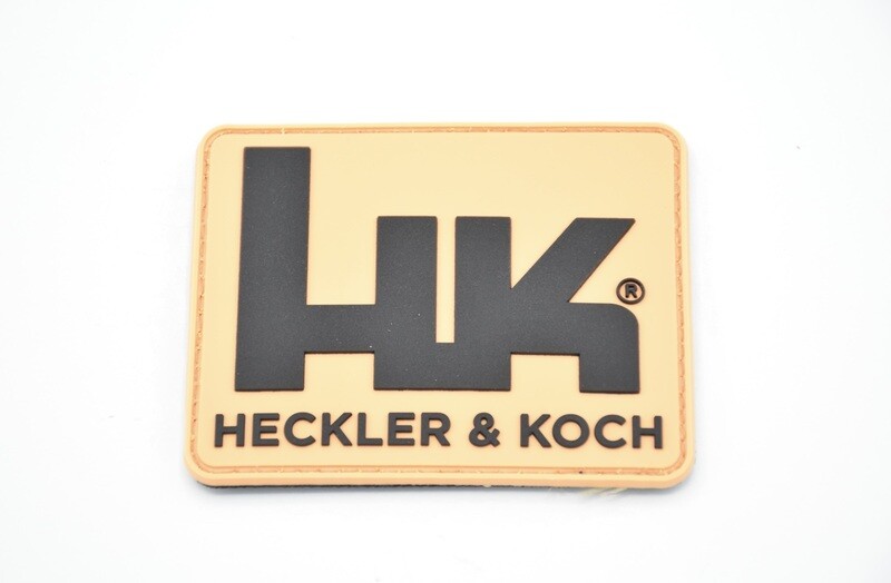 ​HECKLER &amp; KOCH HK TAN/FDE LOGO PATCH HOOK/LOOP BACKING P7 USP VP9 VP40