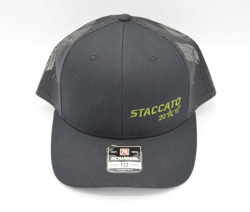 ​STACCATO 2011 BLACK TRUCKER STYLE BASEBALL CAP/HAT LOGO FACTORY OEM 1911 XC C2 P