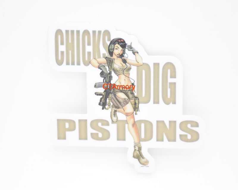 LWRC INTERNATIONAL CHICKS DIG PISTONS LOGO STICKER/DECAL OEM
