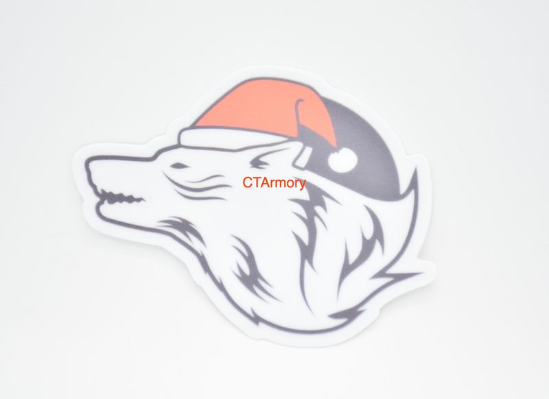 SPIRITUS SYSTEMS CHRISTMAS HOLIDAY ALPHA WOLF LOGO STICKER/DECAL LV119 PLATE CARRIER WHITE/BLACK/RED