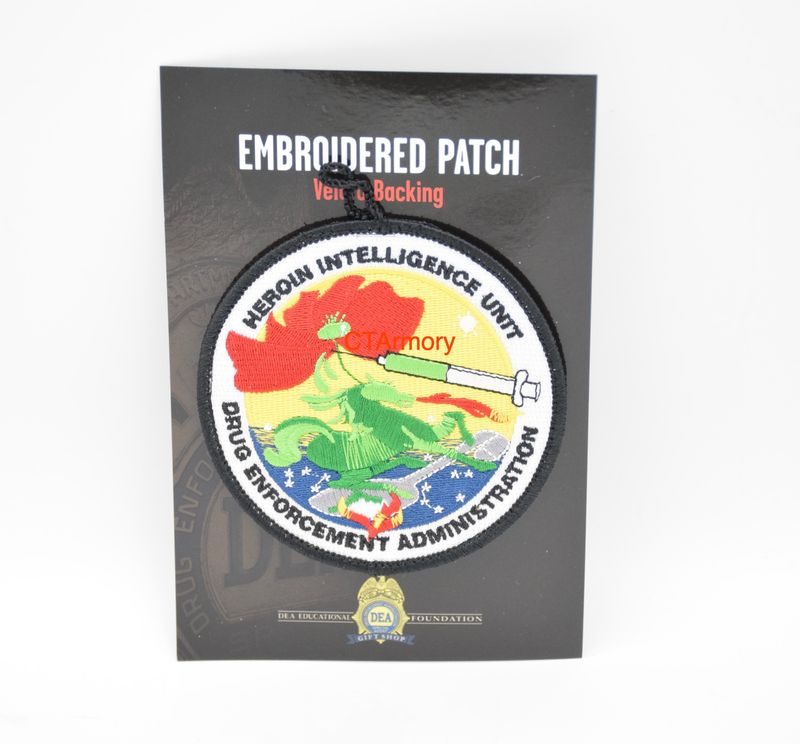 DEA DRUG ENFORCEMENT ADMINISTRATION LOGO PATCH HEROIN INTELIGENCE UNIT