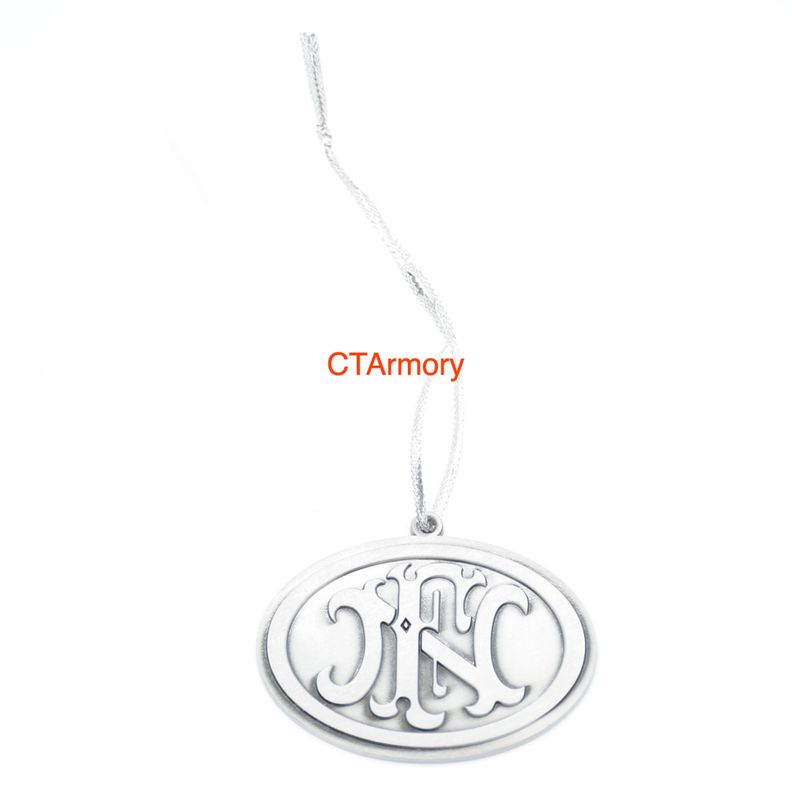 FNH FN USA FN CHRISTMAS/HOLIDAY ORNAMENT SILVER OVAL 503 509 5.7 FIVE SEVEN FNP