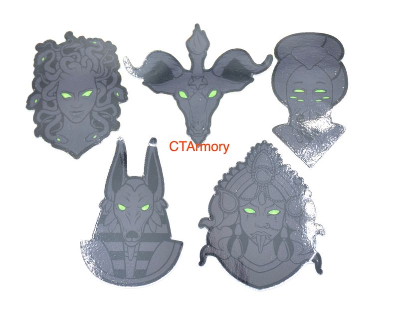 MEDUSA BLACK OUT LOGO PATCH HOOK/LOOP BACK GLOW IN THE DARK EYE GREEK MYTHOLOGY