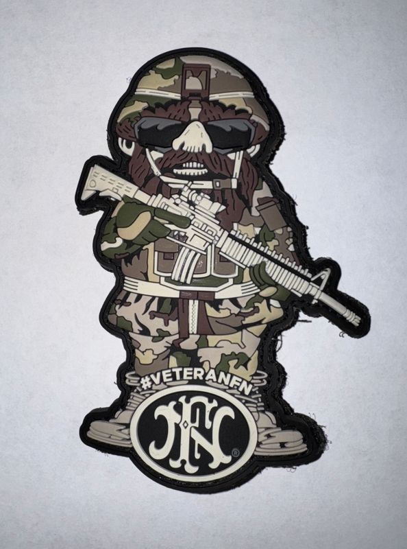 FNH FN VETERAN GNOME LOGO PATCH HOOK/LOOP BACKING PVC RARE SEVEN BALLISTA 509 TACTICAL FN 503
