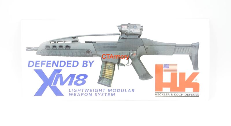 HECKLER &amp; KOCH HK/HK DEFENSE XM8 RIFLE STICKER/DECAL VINTAGE FROM THE XM8 TRIALS PERIOD