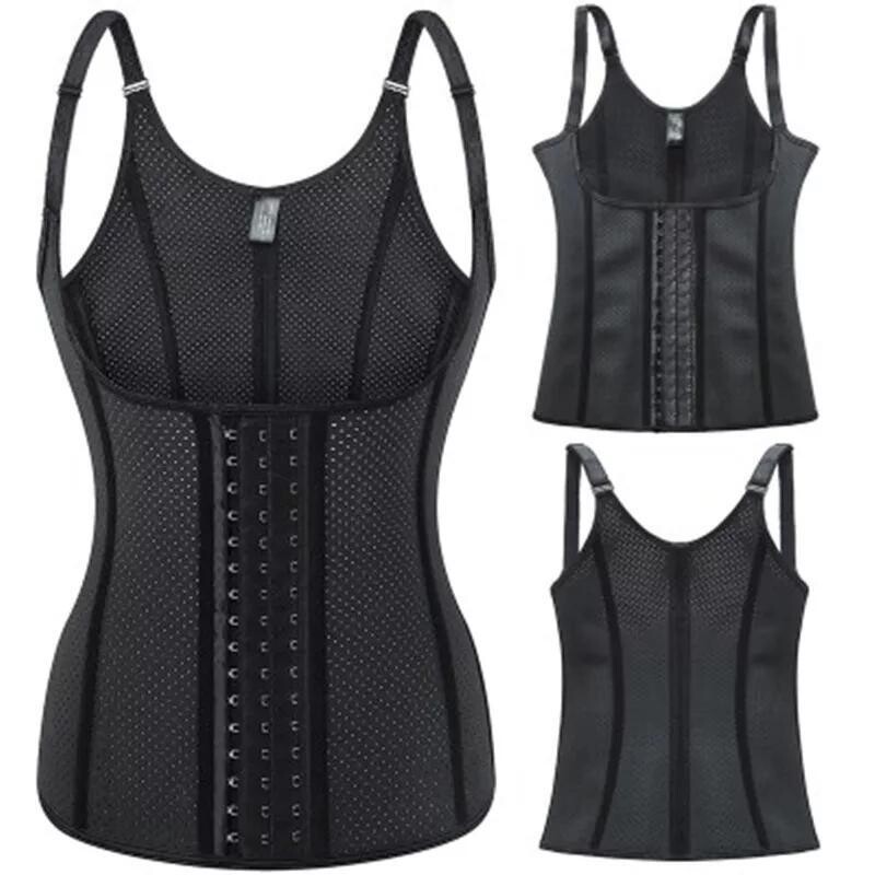 12 steel bone Shapewear Breathable Latex Corset Vest Waist Trainer Body Shaper