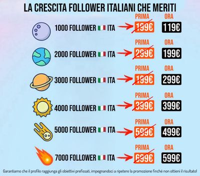 CRESCITA FOLLOWER ITALIANA 🇮🇹