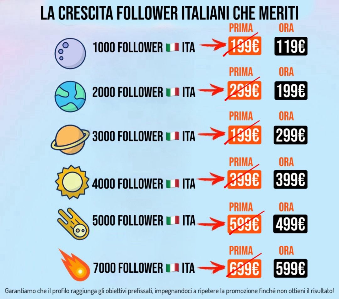 CRESCITA FOLLOWER ITALIANA 🇮🇹