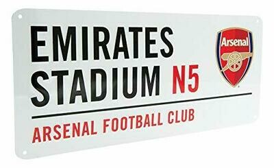 ARSENAL FC WHITE STREET SIGN