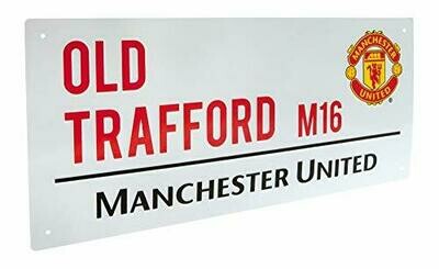 MANCHESTER UNITED FC WHITE STREET SIGN
