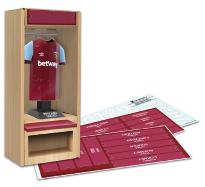 WEST HAM UNITED FC 23/24 metal shirt kit with dressing room base