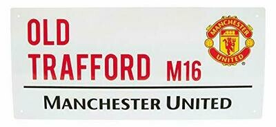 MANCHESTER UNITED FC WHITE STREET SIGN
