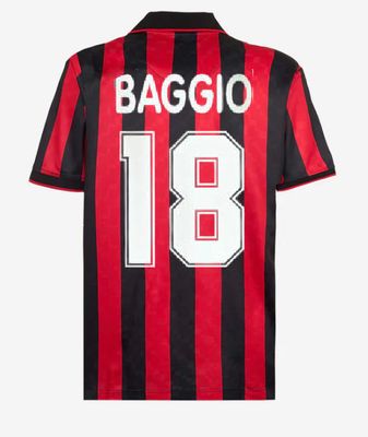 AC MILAN 1995/1996 Home Retro Football Shirt - BAGGIO