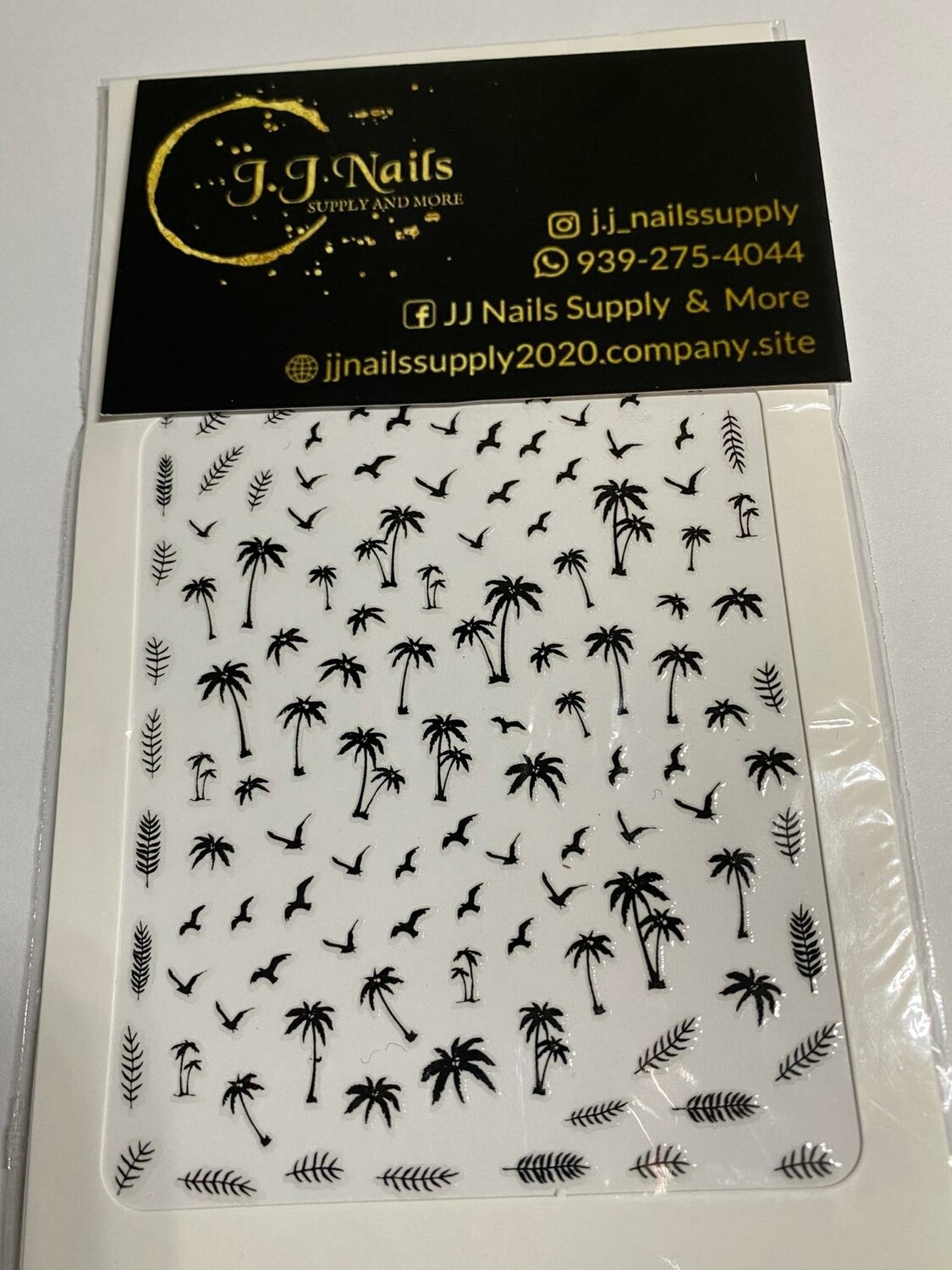 Stickers Palmas y Aves Negro