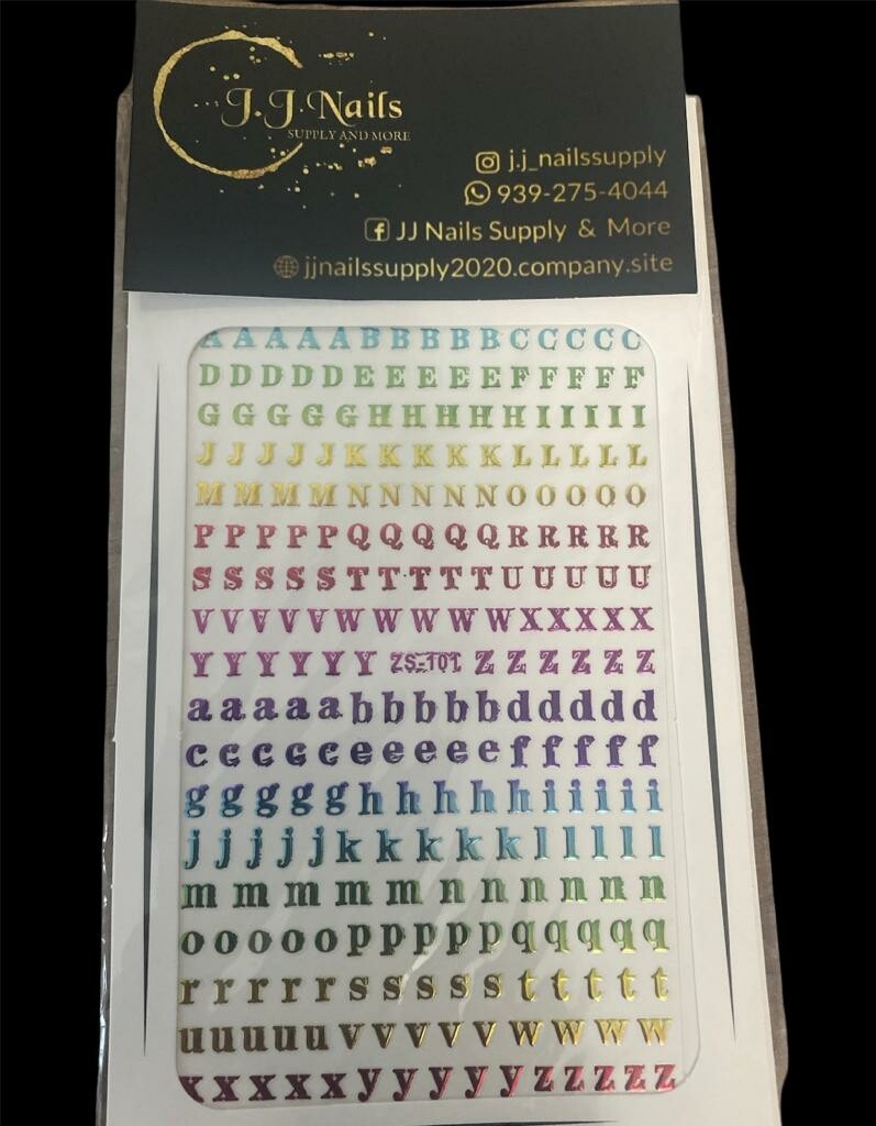 Stickers Letras Multicolor