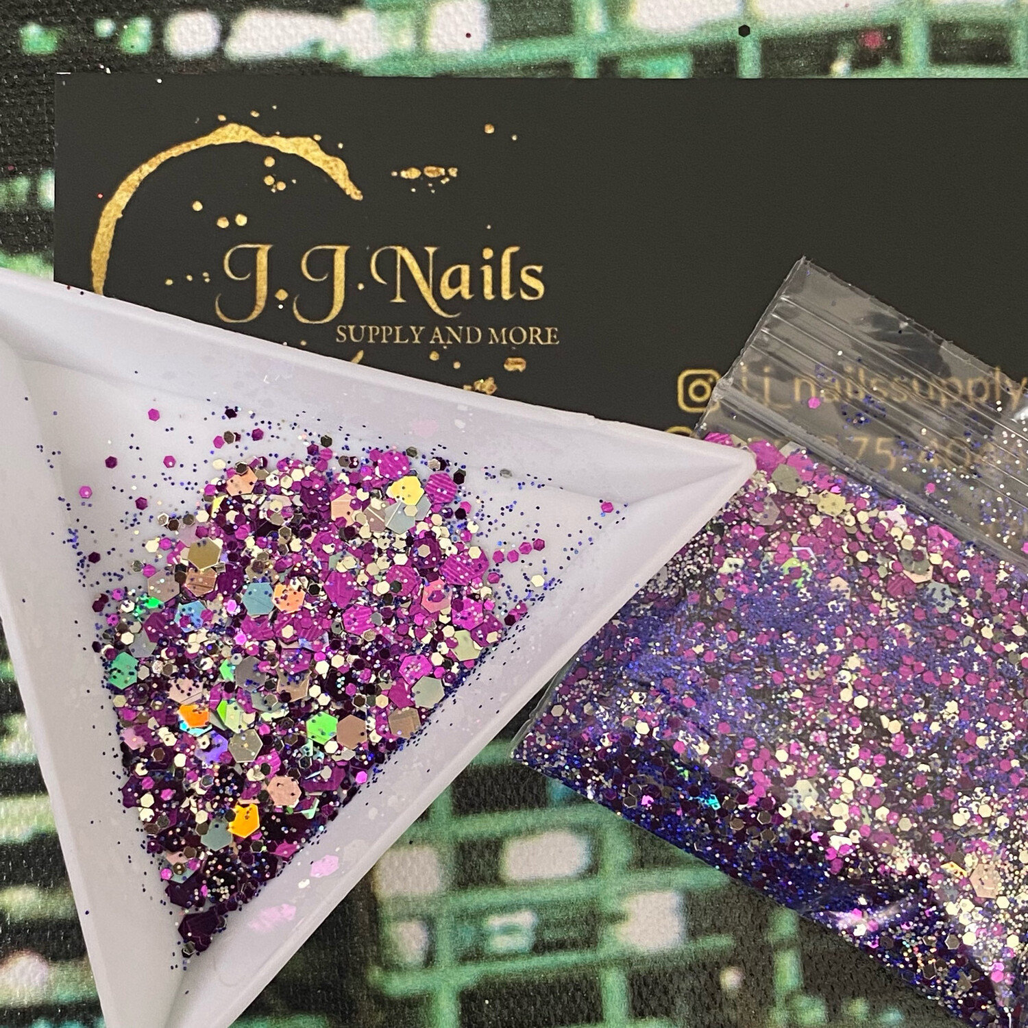 Glitter purple &amp; silver