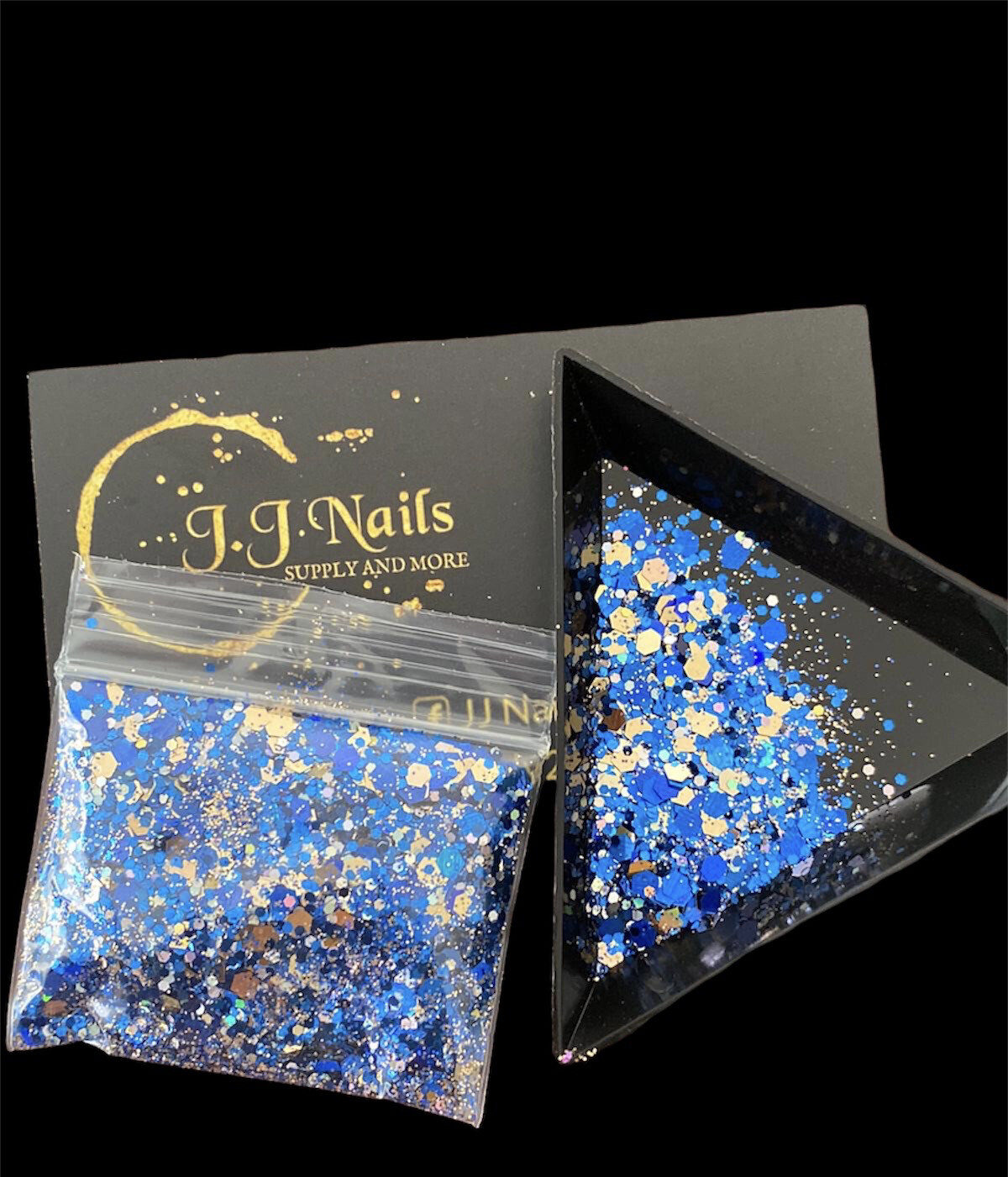 Glitter blue &amp; gold