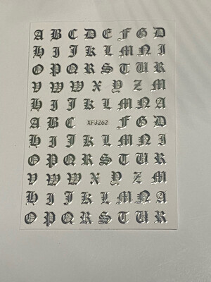 Stickers letras plateadas