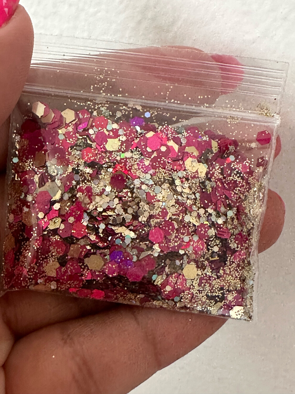 Glitter mix fushia &amp; Gold