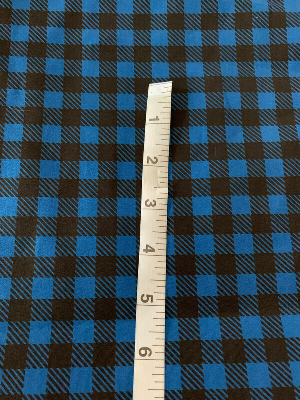 100% coton popeline carreauté bleu