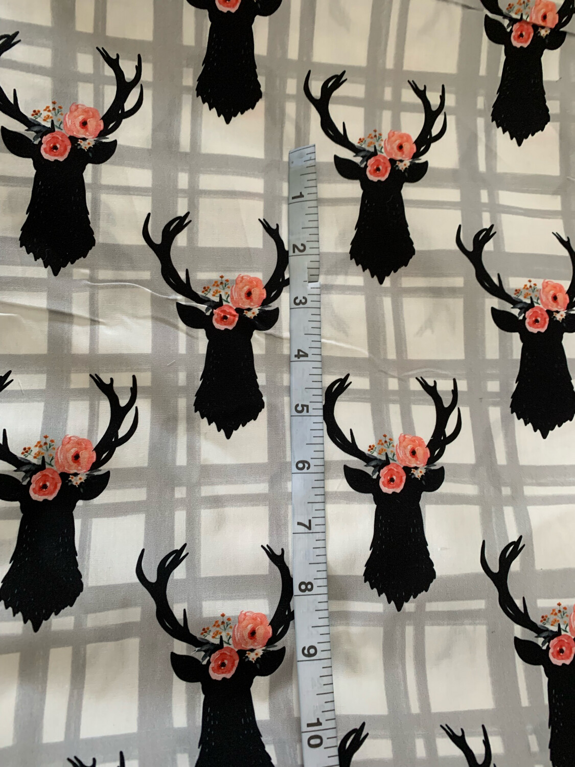 100% coton popeline cerf fleur