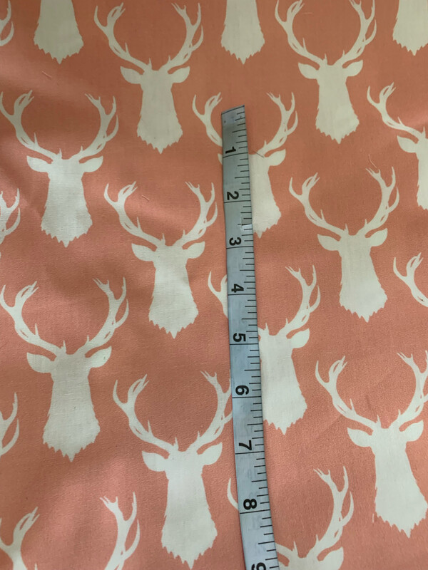 100% coton popeline cerf rose