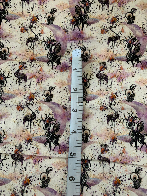 100% coton popeline squelette animaux halloween