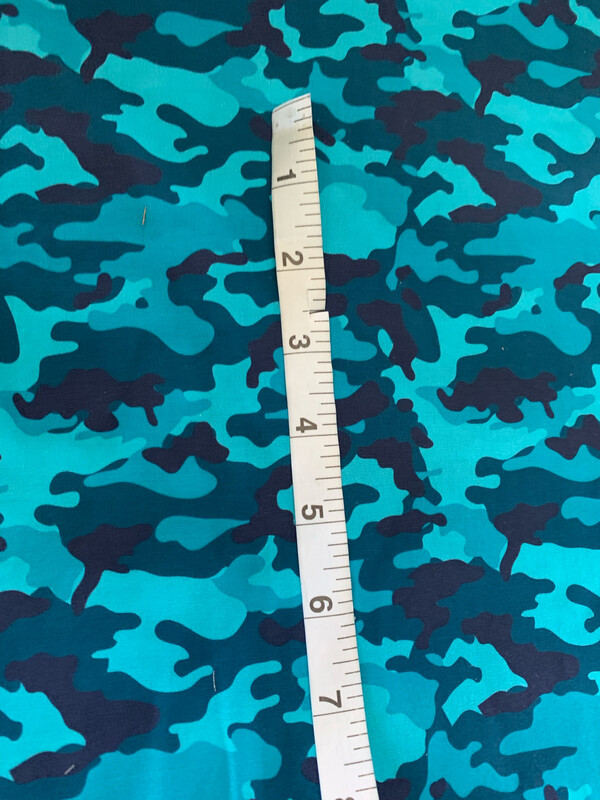 100% coton popeline armée camouflage turquoise