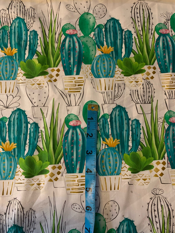 100% coton popeline cactus