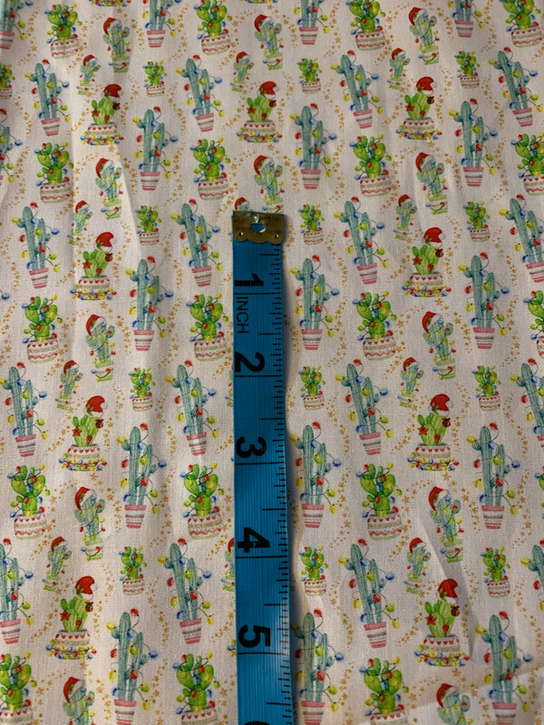 100% coton popeline cactus noël