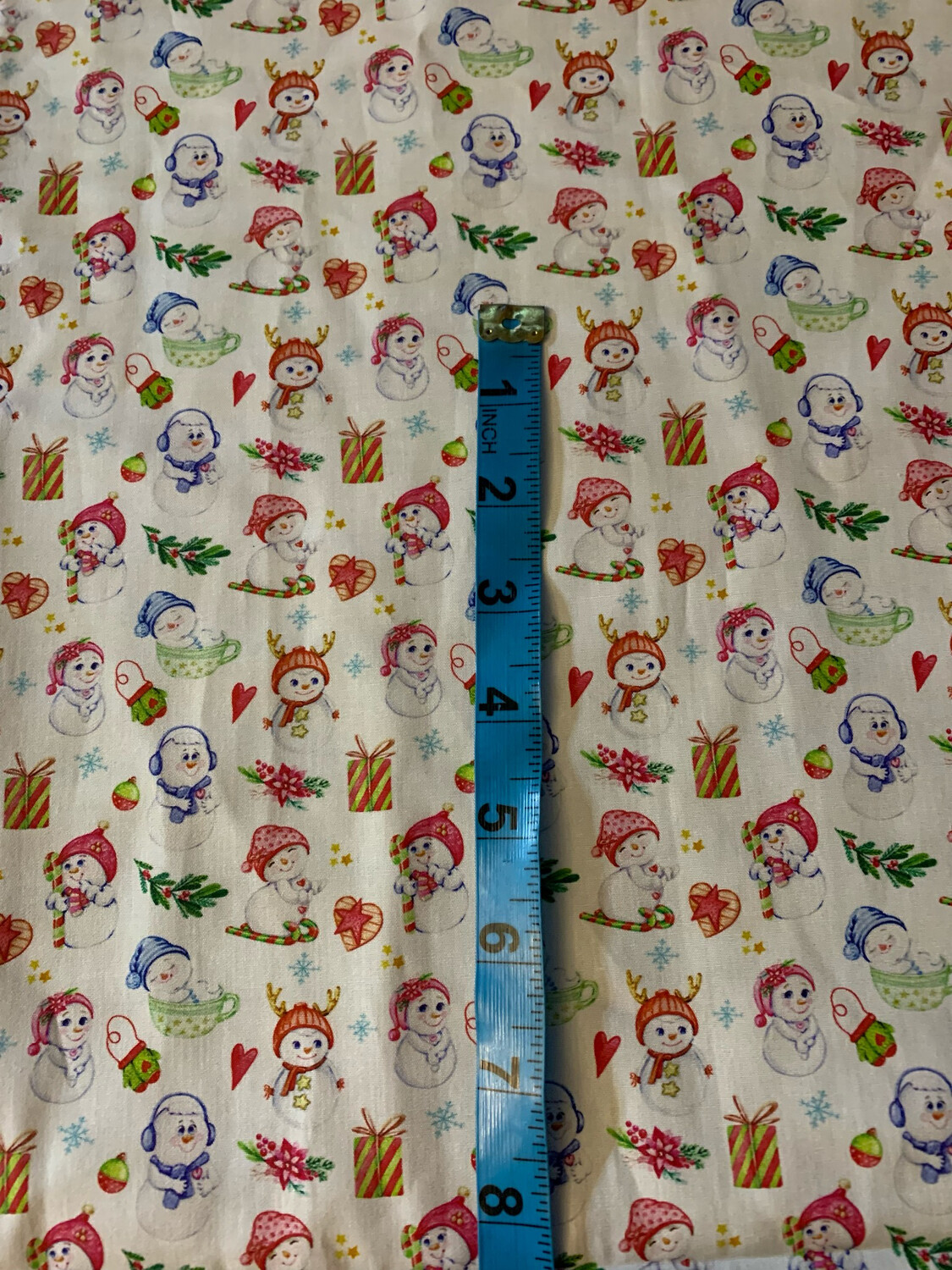 100% coton popeline bonhomme de neige noël