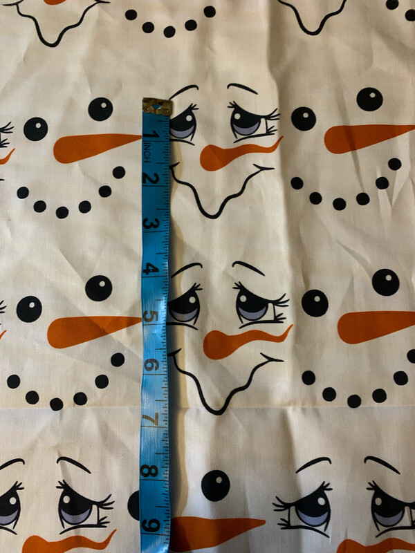100% coton popeline bonhomme de neige noël