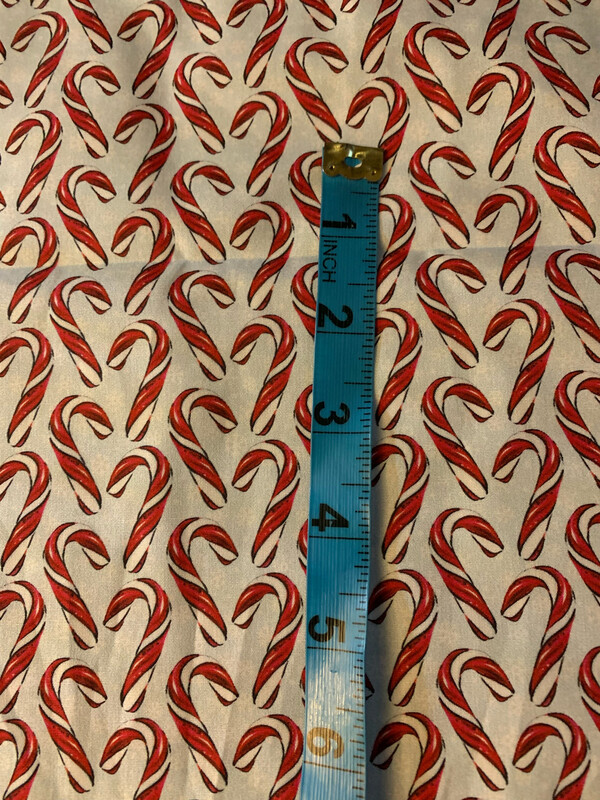 100% coton popeline canne de bonbon noël
