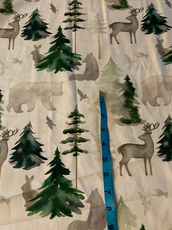 100% coton popeline animaux foret